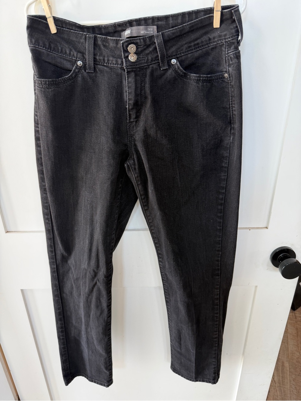 Women's Levi’s Black Straight Jeans 529 Curvy Skinny 12m